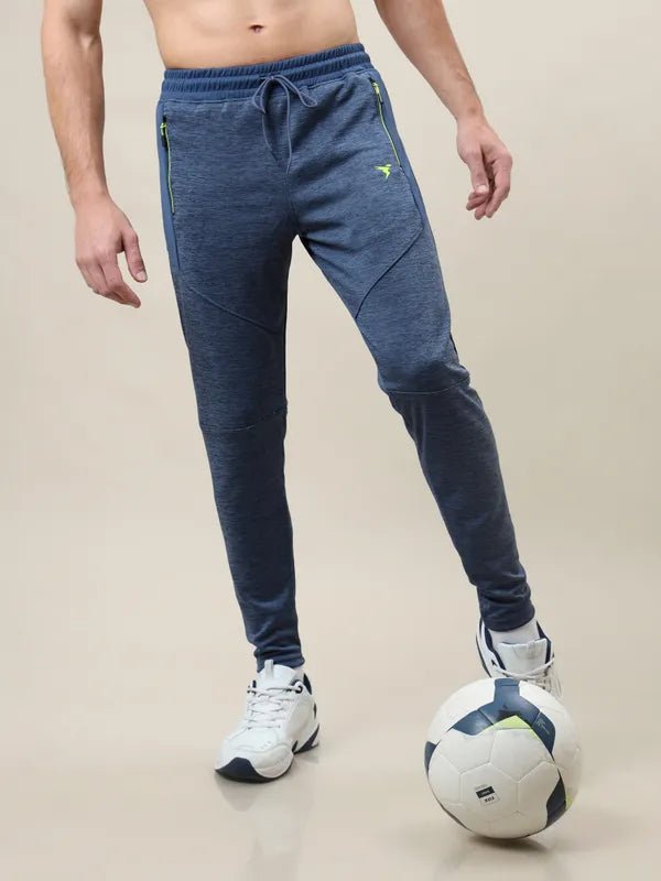 Men Melange Slim Fit Trackpants with TECHNO DRY