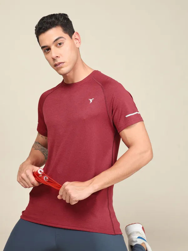 Men Melange Slim Fit Crew Neck T-shirt with MELANGE